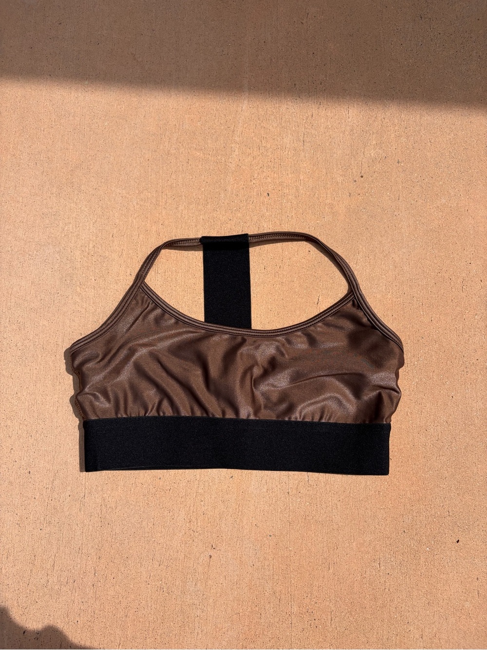Noli Brown and Black Racerback Sports Bra